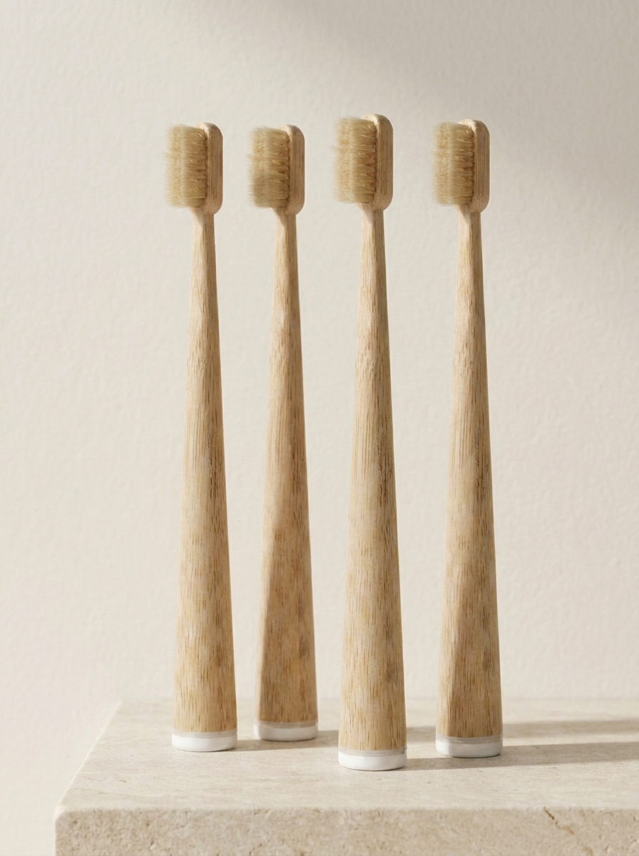Bamboo Toothbrush Set with Soft Natural Bristles I Pack of 4 or 10