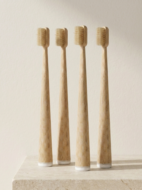 Bamboo Toothbrush Set with Soft Natural Bristles I Pack of 4 or 10